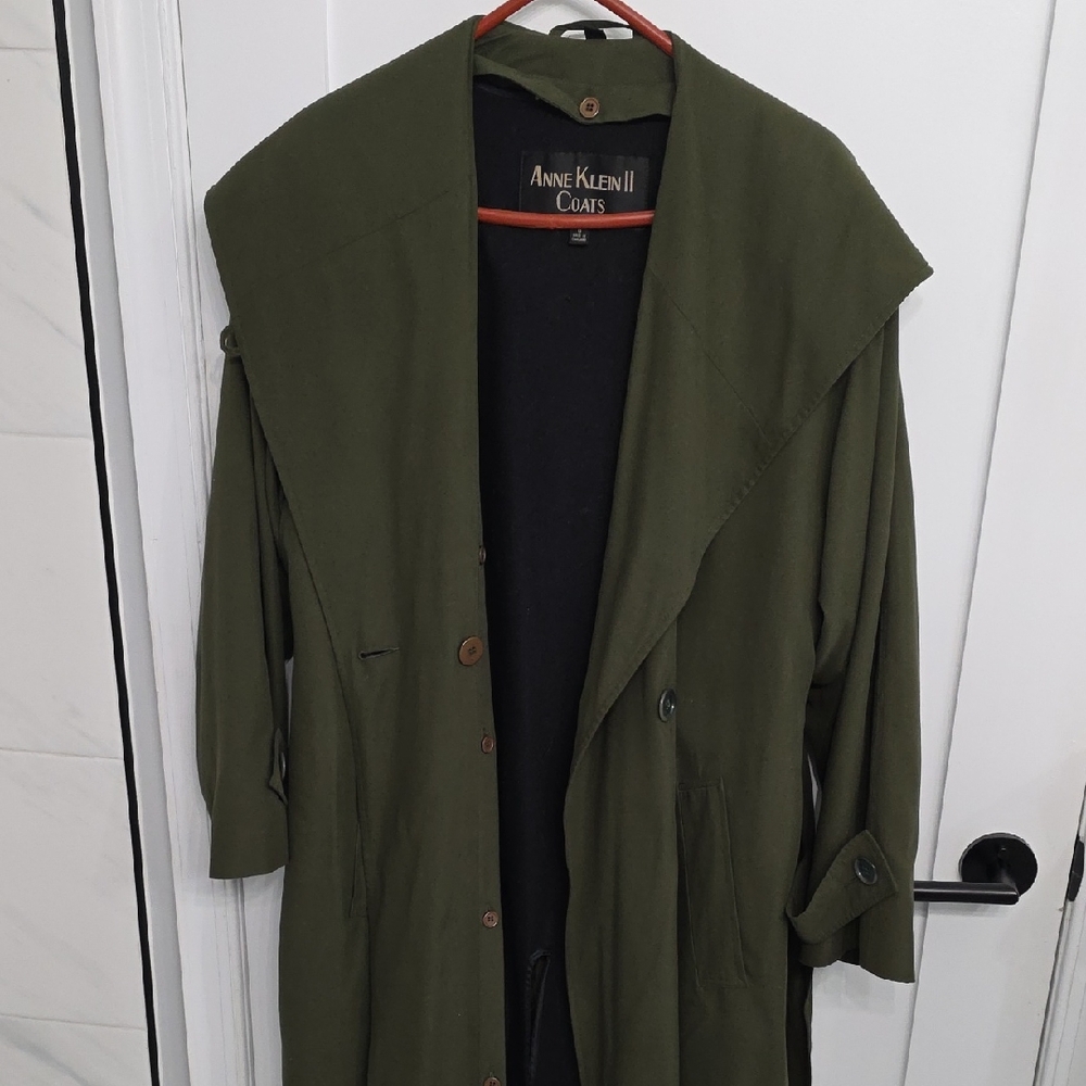 Anne Klein Deep Green Trench Coat